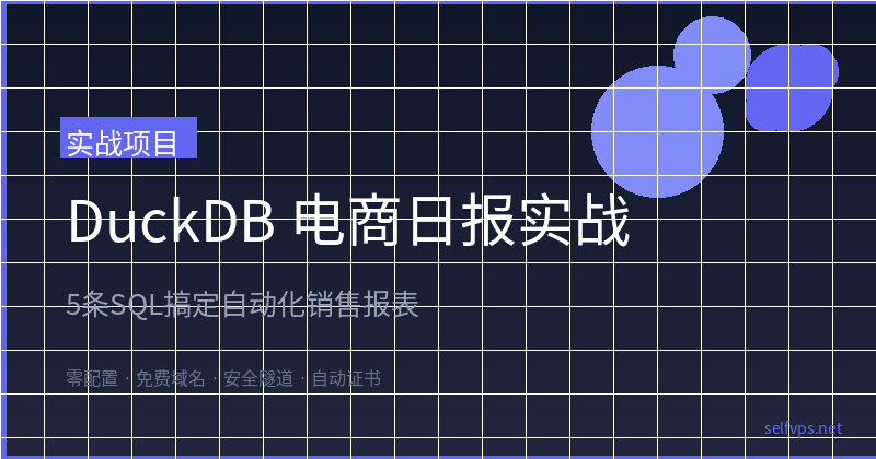 Featured image of post DuckDB 电商日报实战：5 条 SQL 搞定自动化销售报表，每月收 99 元
