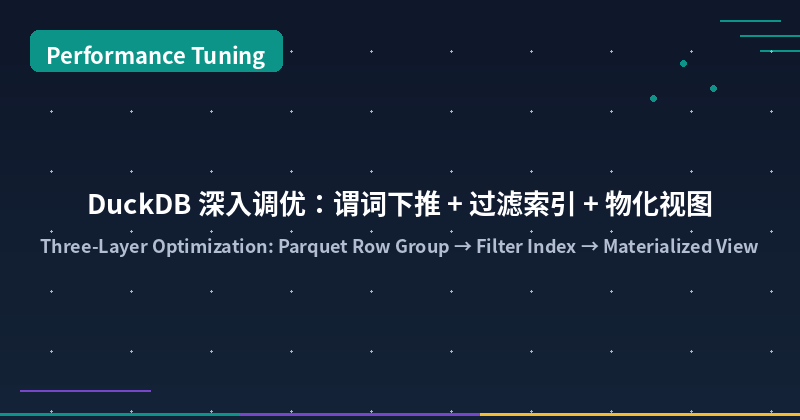Featured image of post DuckDB Deep Tuning: Predicate Pushdown + Filter Indexes + Materialized Views for 100x Faster Queries